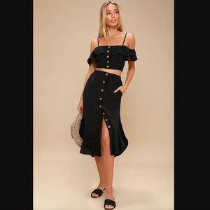 Lulu's Black Off-the-Shoulder Two-Piece Dress